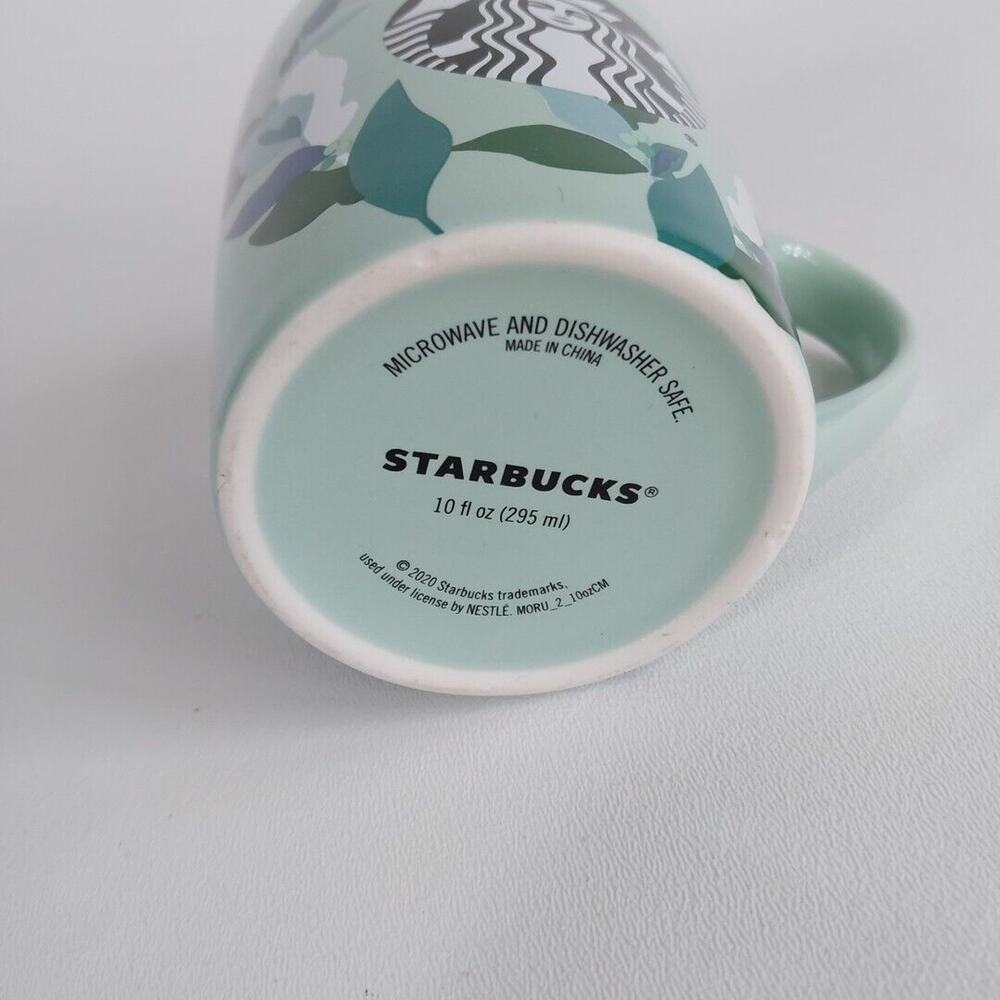 Starbucks 2020 Leaves & Mermaid Logo‎ Mint Green Coffee Mug Tea Cup 10 oz - Picture 4 of 4